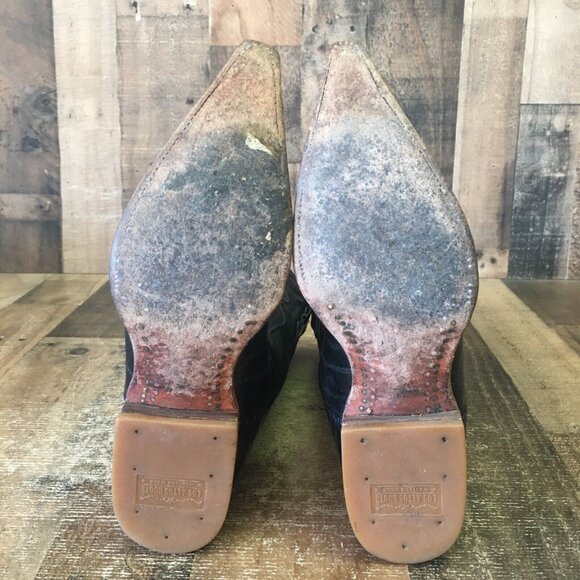 Los Altos Pointed Toe Black Cowboy Boots Mens 9.5 EE - Picture 2 of 12